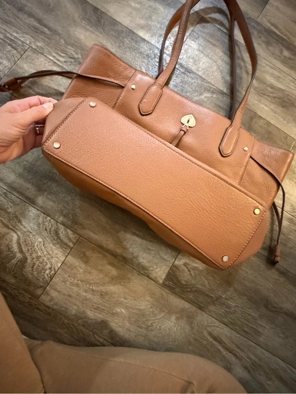 kate spade Cognac Pebbled Leather Tote